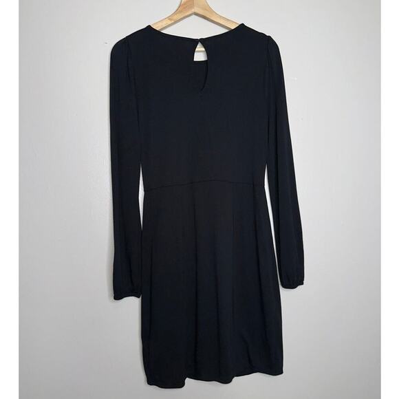 Boden Black Long Sleeve Ruched Knee Length Dress Size 6R Classic Breathable - Picture 6 of 7